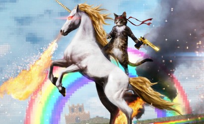 There's not an image I can put in here without giving clues to withheld identities. Instead, please enjoy this picture of a gun-wielding cat riding a fire-breathing unicorn.