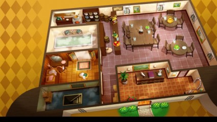 One floor of the inn. You select a room from a list and can move between floors as well to visit shops, and your party