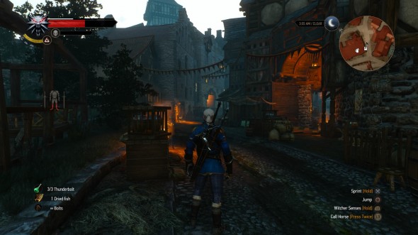 The streets of Novigrad - typically quiet this time of night